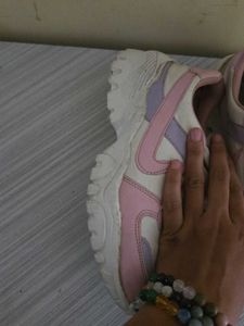 Pink &amp; White Sneakers