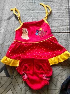 Cute Red Baby Dress Set