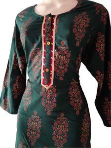 Elegant Green Printed Kurta