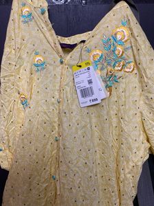 Embroidered Yellow Kurta