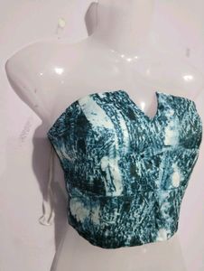 DANIM PRENTED TOP