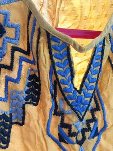 Yellow Sleeveless Embroidered Top