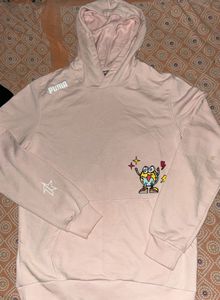 Puma X 1DER Men Pink Cotton Hoodie (UNISEX)