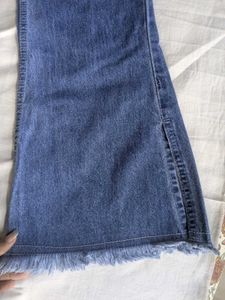 Dark Blue Flared Denim