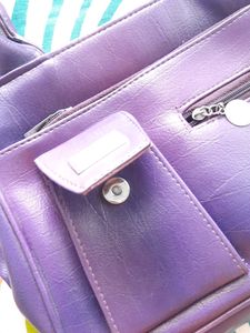 Leather Handbag (Purple Colour)
