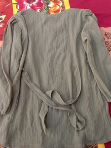 Olive Green Tie-Waist Top