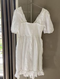 White Eyelet Mini Dress