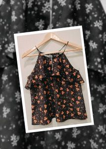 Floral Print Ruffle Top &amp; Trouser