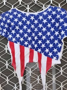 American Flag Crop Top