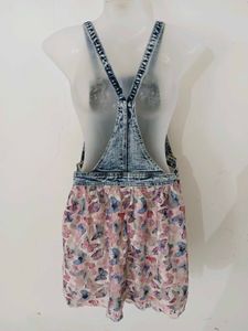 DENIM OVERALL BUTTERFLY DRESS