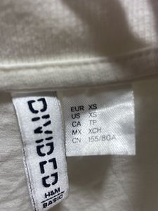 h&amp;m combo cropped collared top white and baby pink