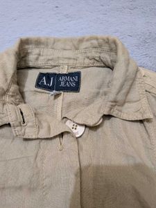 VTG ARMANI JEANS Light Brown 100% Linen Jacket