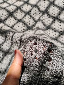 HANDWOVEN HALF GREY SWEATER !!