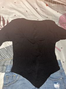 Black Corset Style Crop Top