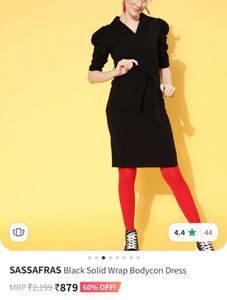 Sassafras Black Partywear Dress