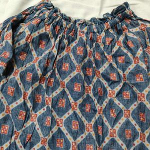 Patterned Blue Top