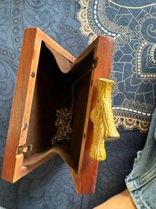 Wooden Beaded Clutch