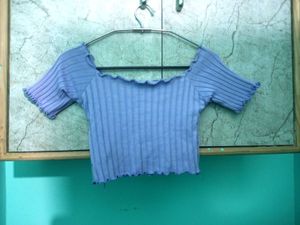 Korean Style Leavender Crop Top