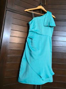 Vero Moda Blue One Shoulder Sheath Dress