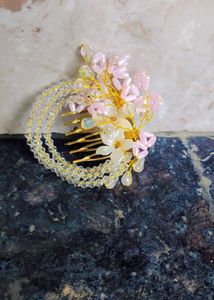 Floral Beaded Hair Comb