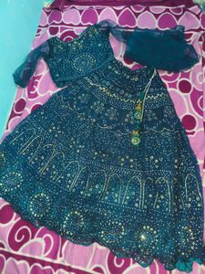 Teal Embellished Lehenga Set