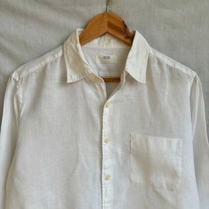 UNIQL0 White 100% LINEN Shirt