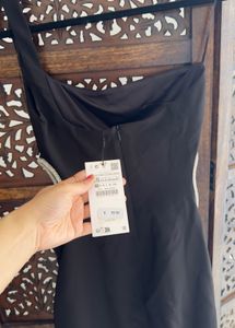 Zara Limited Edition Rhinestones Cutout MIDI Dress