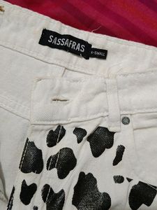 High Waist Cow Print Denim Shorts 🐄