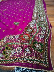 purple heavy handwork saree..