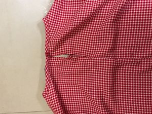 Red Gingham Ruffle Top