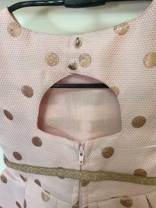 Pink &amp; Gold Polka Dot Dress