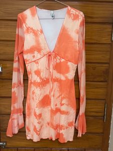 Tie-Dye Mini Dress🧡✨🍑