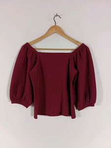 Burgundy Plain Casual Top (Women)