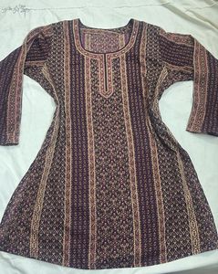 traditional printed Purple Kurta