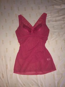 Pink Sheer Babydoll Top