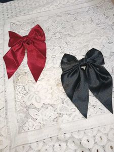 Satin Bow Hair Clips