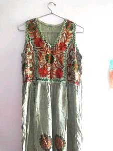 Boho Green Sleeveless Dress