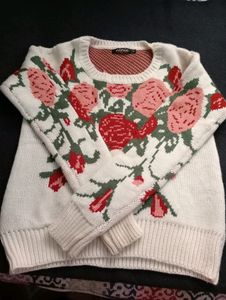 Beautiful Oversized White Woolen Sweater