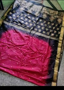 Elegant Red &amp; Black Saree