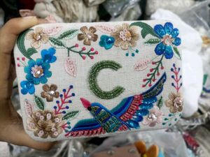 Embroidered Floral Jewellery Box