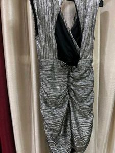 Bershka limited edition Sparkly Silver Party Dress