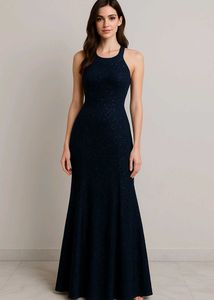 Elegant Navy Blue Gown