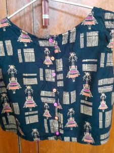 Tribal Print Sleeveless Crop Top