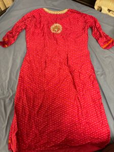 Pink Embroidered Kurta