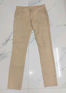 Beige Casual Pants