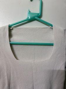 White Ribbed Crop Top