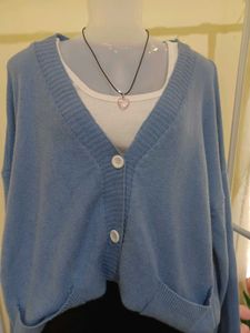 Blue Knit Cardigan