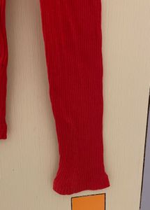 Red cotton ribbed Top