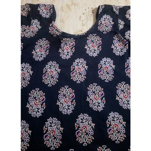 Women&#39;s Stylish Navy Blue Kurti
