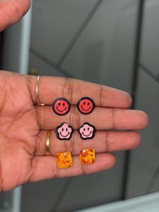 Three Funky Stud Earring Set Combo